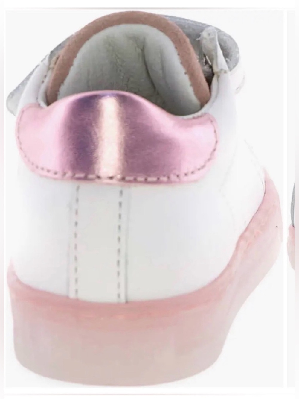 NWT Naturino Falcotto Salazar 3 VL Sneaker in White/ Pink/ Silver - Picture 6 of 14